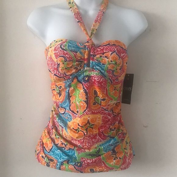 Chaps Tankini Swim Top Halter - Picture 3 of 13